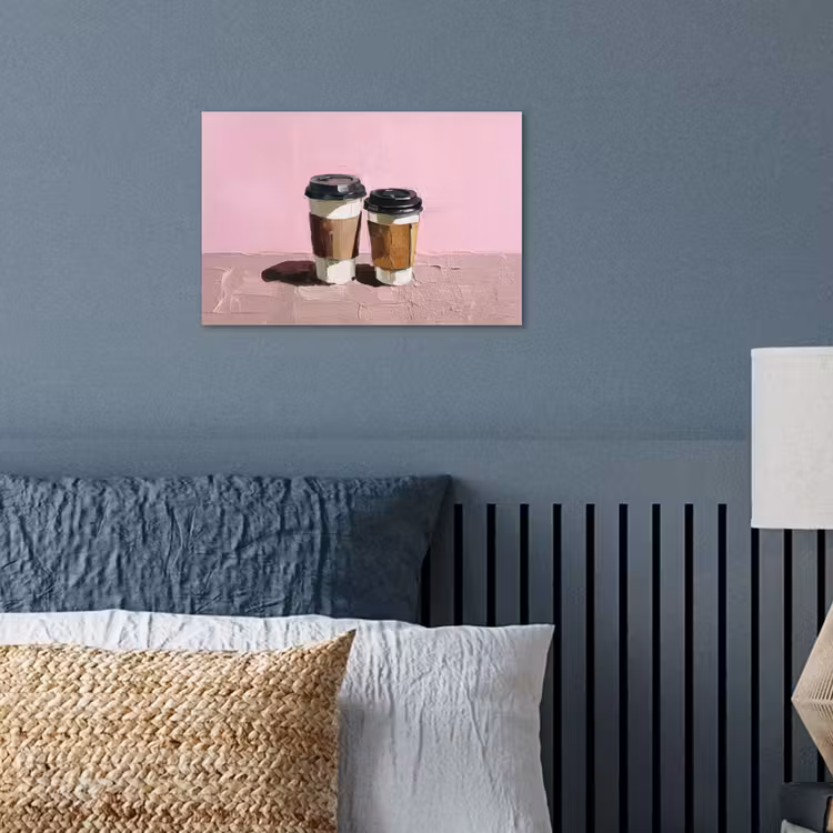 Poster – Koffiebekers - Deksel - Verf - Textuur — 3