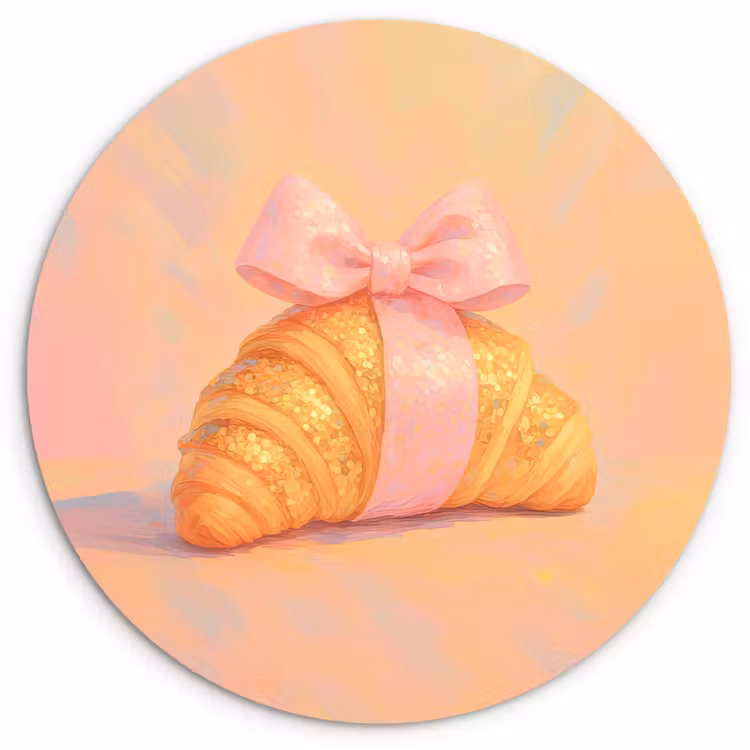 Muurcirkel glas - Croissant - Strik - Roze — 1