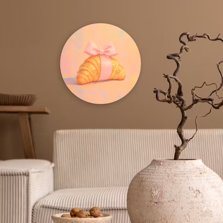 Muurcirkel glas - Croissant - Strik - Roze — 2