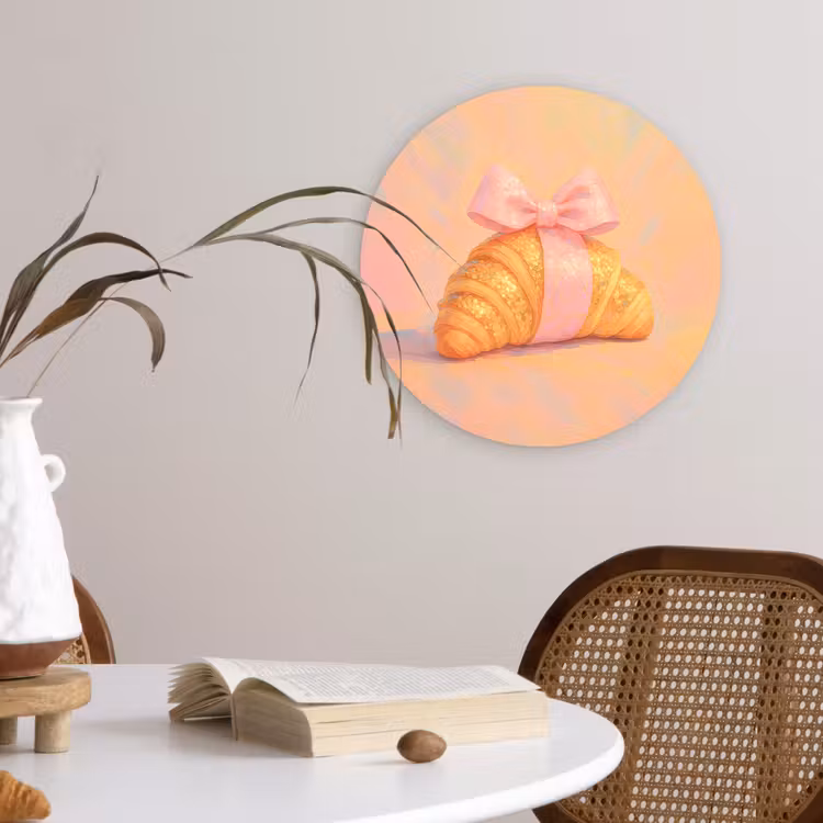 Muurcirkel glas - Croissant - Strik - Roze — 4
