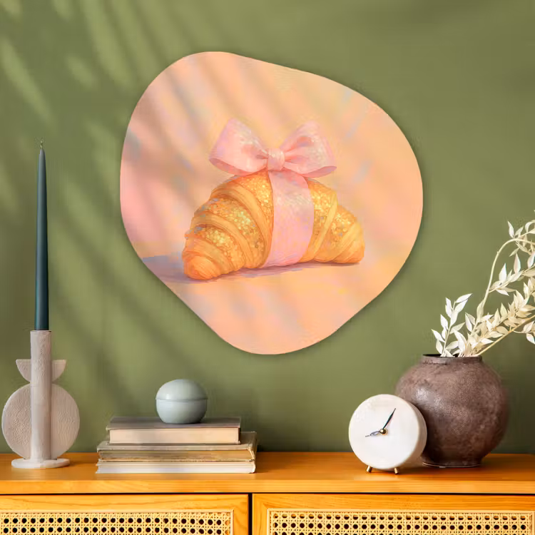 Organisch schilderij - Glas - Croissant - Strik - Roze — 2