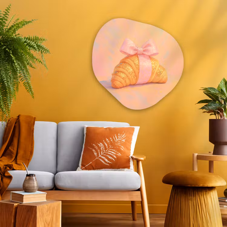 Organisch schilderij - Glas - Croissant - Strik - Roze — 3