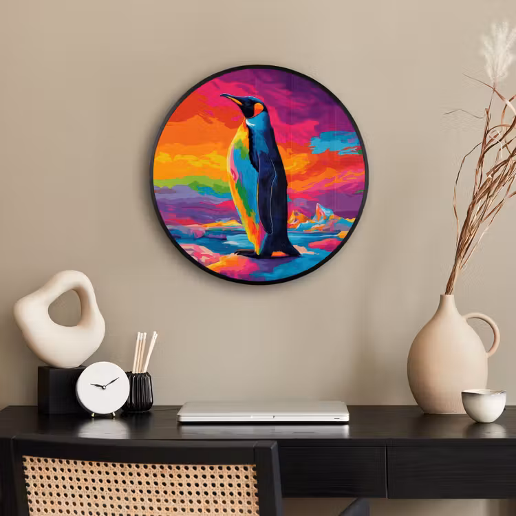 Ronde fotolijst - Ijsschots - Pinguïn - Abstract - Lucht — 3