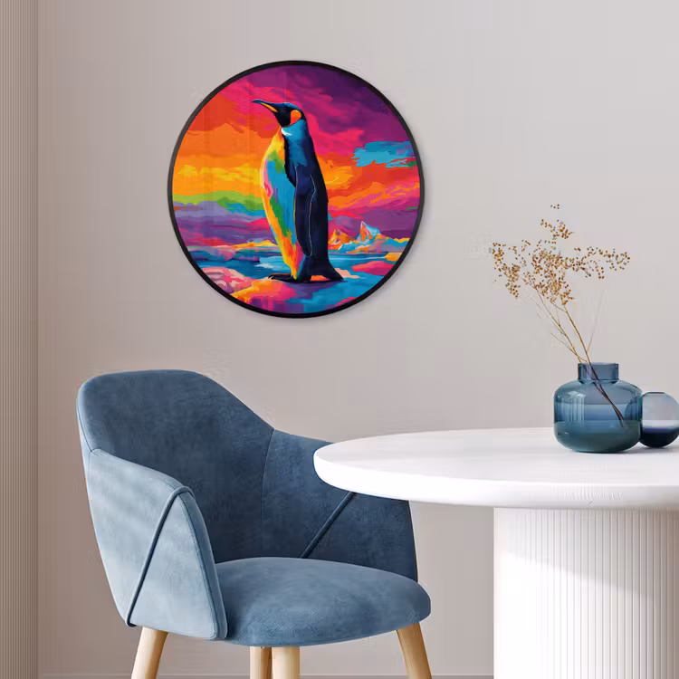 Ronde fotolijst - Ijsschots - Pinguïn - Abstract - Lucht — 4