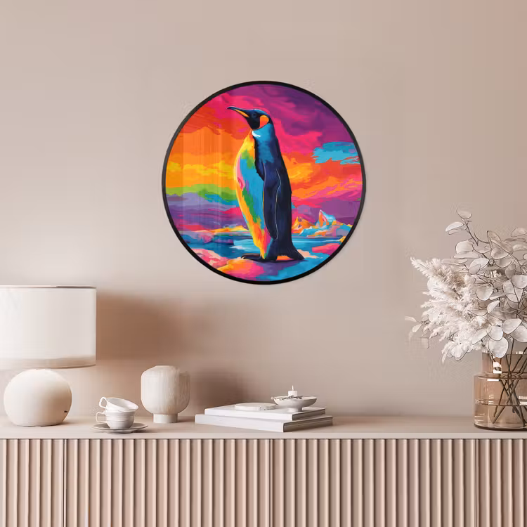Ronde fotolijst - Ijsschots - Pinguïn - Abstract - Lucht — 5