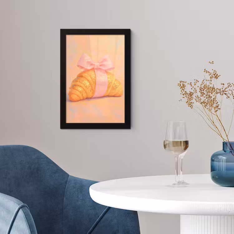 Poster met lijst - Croissant - Strik - Roze — 4