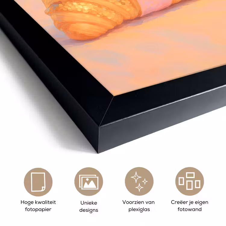 Poster met lijst - Croissant - Strik - Roze — 6