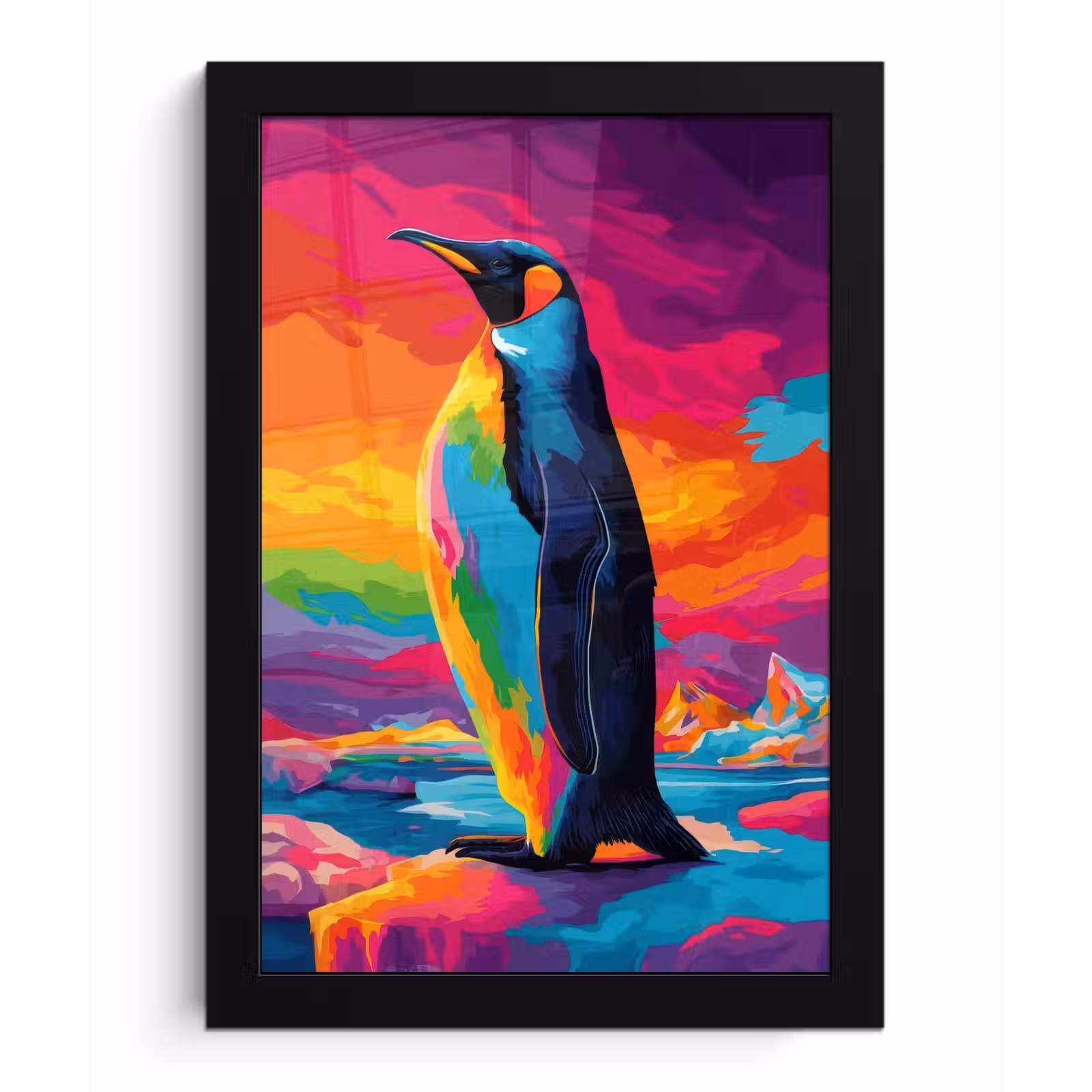 Poster met lijst - Ijsschots - Pinguïn - Abstract - Lucht — 1