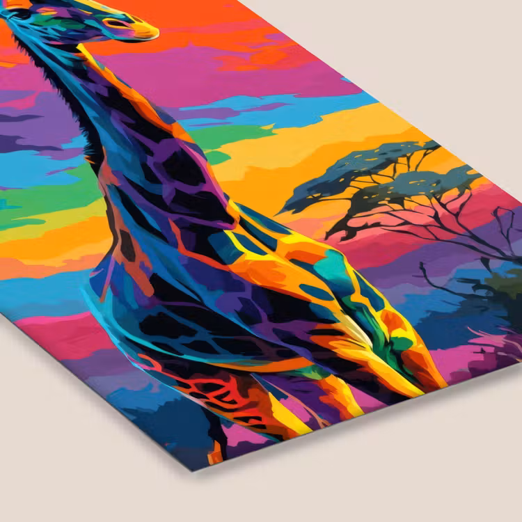 Poster met lijst - Giraffe - Savanna - Lucht - Gekleurd — 7