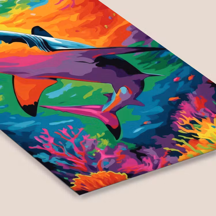 Poster met lijst - Haai - Koraalrif - Abstract - Kleurrijk — 7