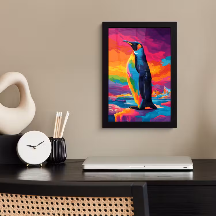 Poster met lijst - Ijsschots - Pinguïn - Abstract - Lucht — 2