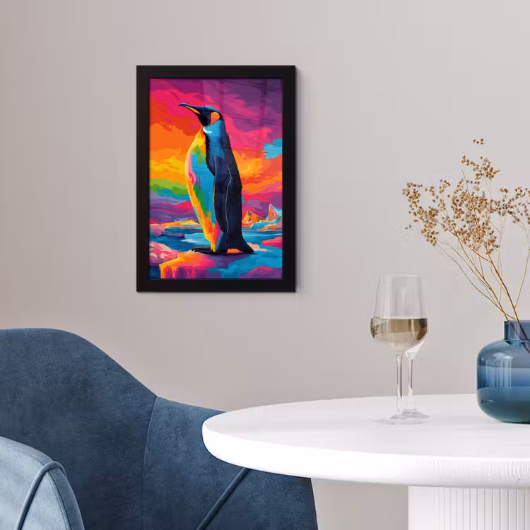 Poster met lijst - Ijsschots - Pinguïn - Abstract - Lucht — 4