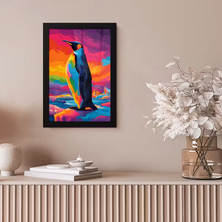 Poster met lijst - Ijsschots - Pinguïn - Abstract - Lucht — 5