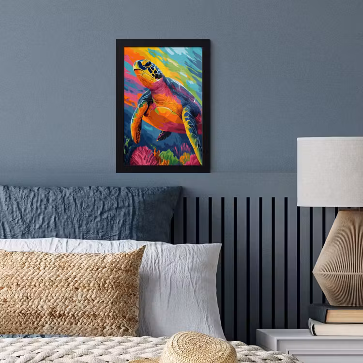 Poster met lijst - Koraal - Schildpad - Abstract - Water — 3