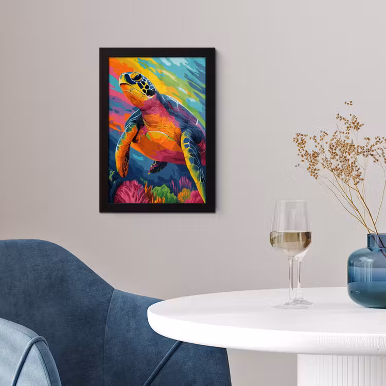 Poster met lijst - Koraal - Schildpad - Abstract - Water — 4