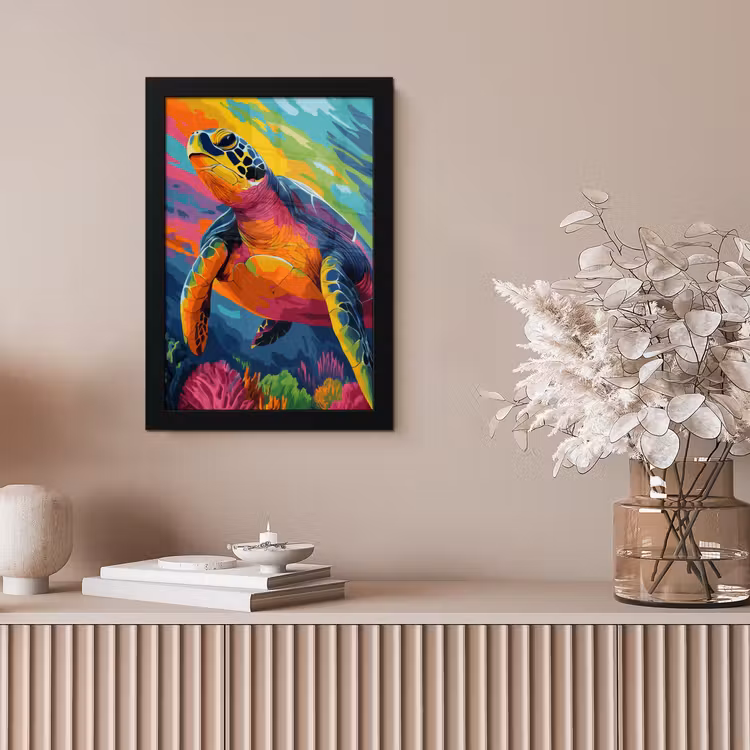 Poster met lijst - Koraal - Schildpad - Abstract - Water — 5