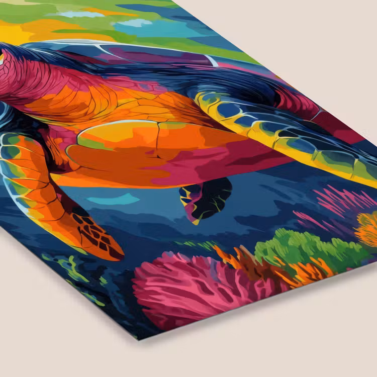 Poster met lijst - Koraal - Schildpad - Abstract - Water — 7