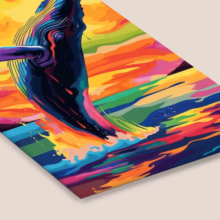 Poster met lijst - Zonsondergang - Walvis - Geschilderd - Kleurrijk — 7