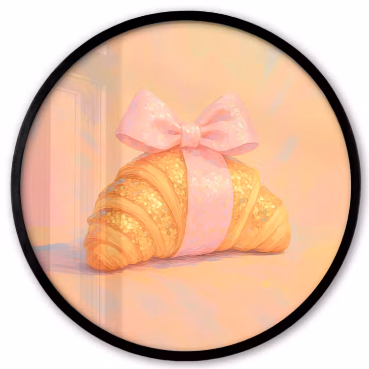 Ronde fotolijst - Croissant - Strik - Roze — 1