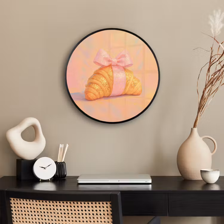 Ronde fotolijst - Croissant - Strik - Roze — 3