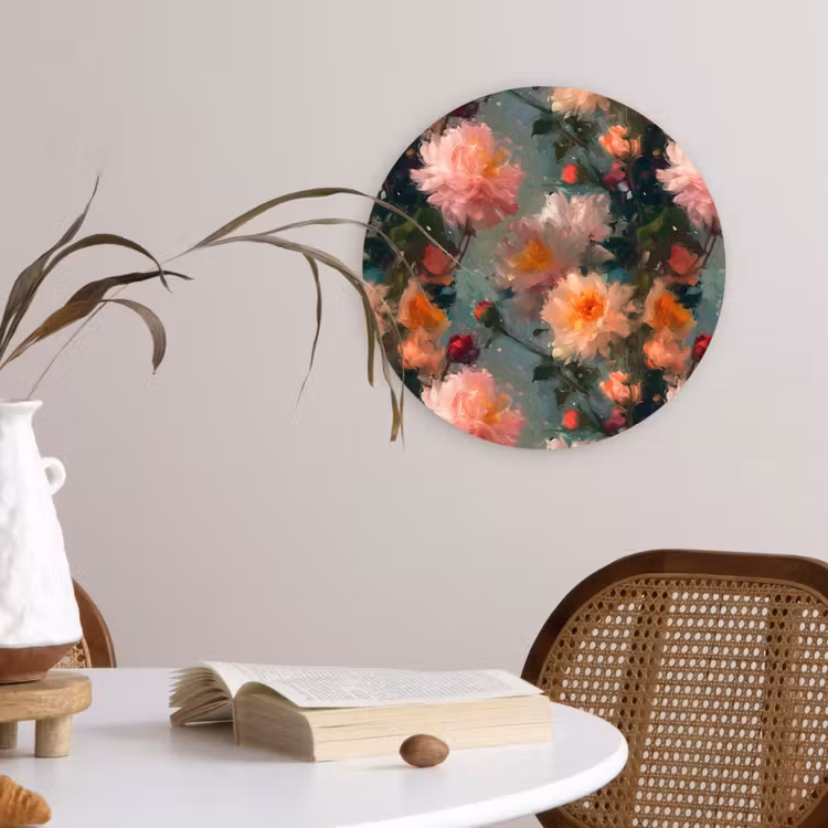 Muurcirkel glas - Dahlia - Bloemen - Patroon — 4