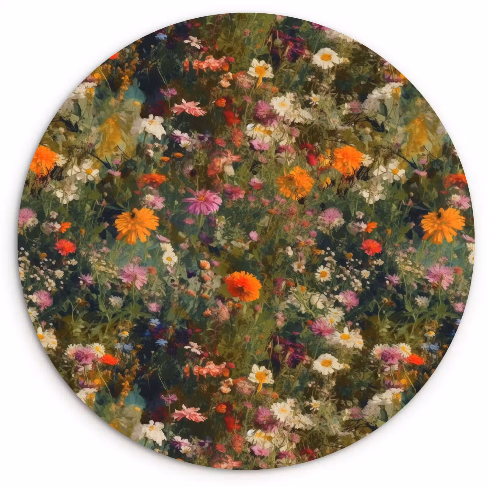 Muurcirkel glas - Bloemenveld - Kleuren - Verf — 1