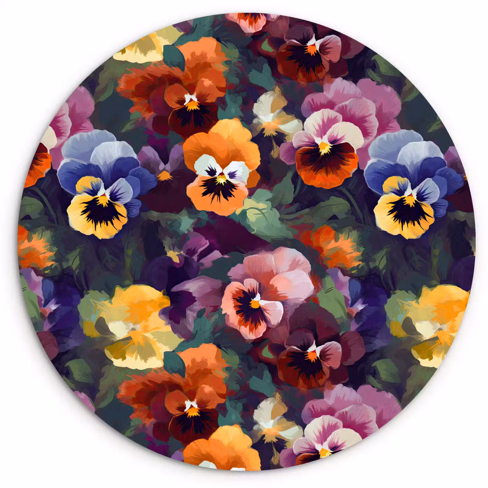 Muurcirkel glas - Viooltjes - Kleuren - Bloemblaadjes — 1