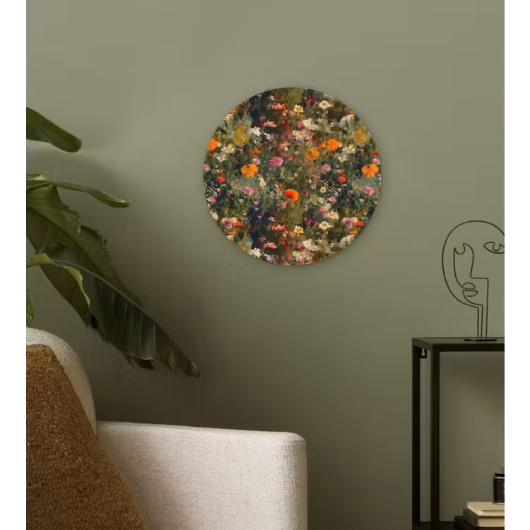 Muurcirkel glas - Bloemenveld - Kleuren - Verf — 3