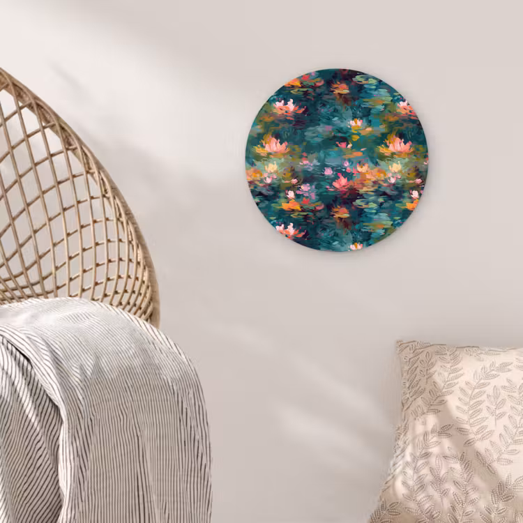 Muurcirkel glas - Waterlelies - Vijver - Water — 5
