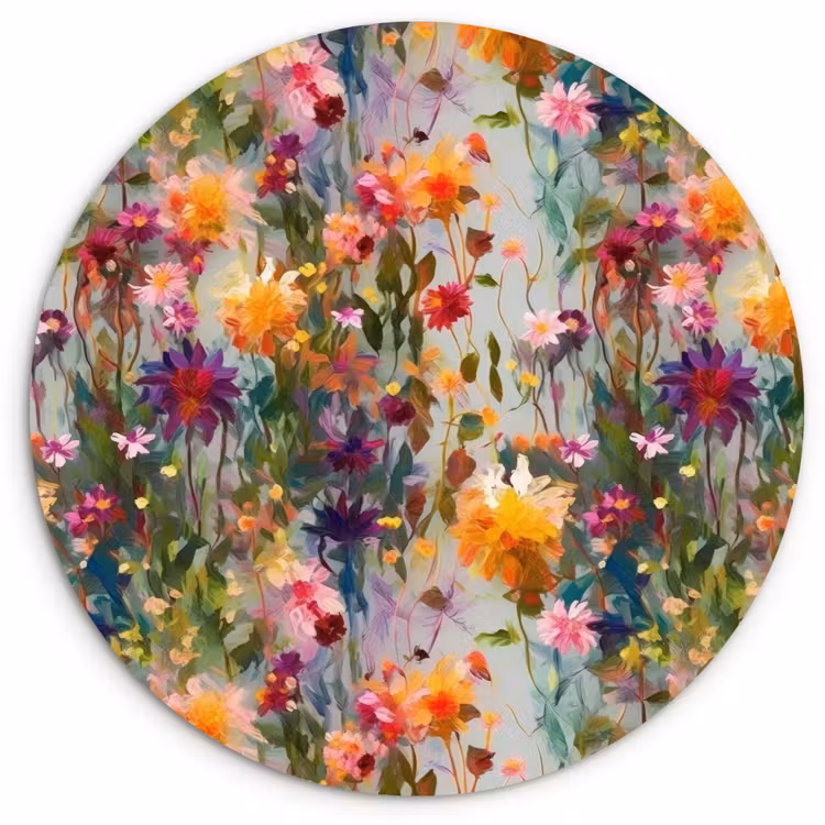 Muurcirkel glas - Zomers - Kleurrijk - Patroon - Bloemen — 1