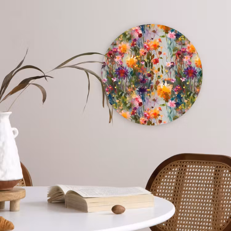 Muurcirkel glas - Zomers - Kleurrijk - Patroon - Bloemen — 4
