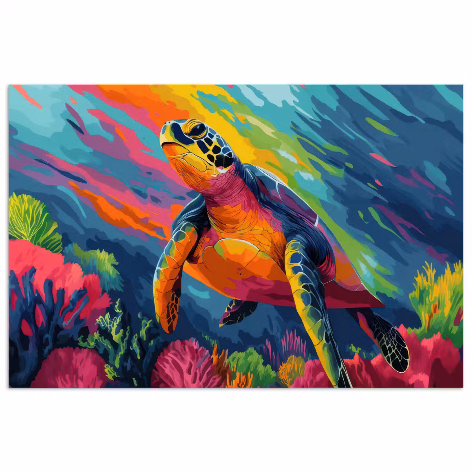 Poster – Koraal - Schildpad - Abstract - Water — 1