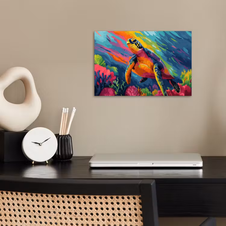 Poster – Koraal - Schildpad - Abstract - Water — 2