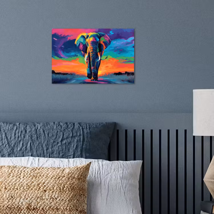 Poster – Olifant - Kleurrijk - Lucht - Abstract — 3