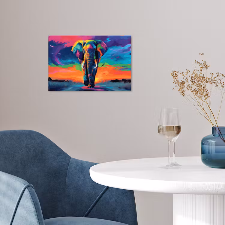 Poster – Olifant - Kleurrijk - Lucht - Abstract — 4