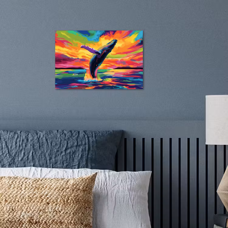 Poster – Zonsondergang - Walvis - Geschilderd - Kleurrijk — 3
