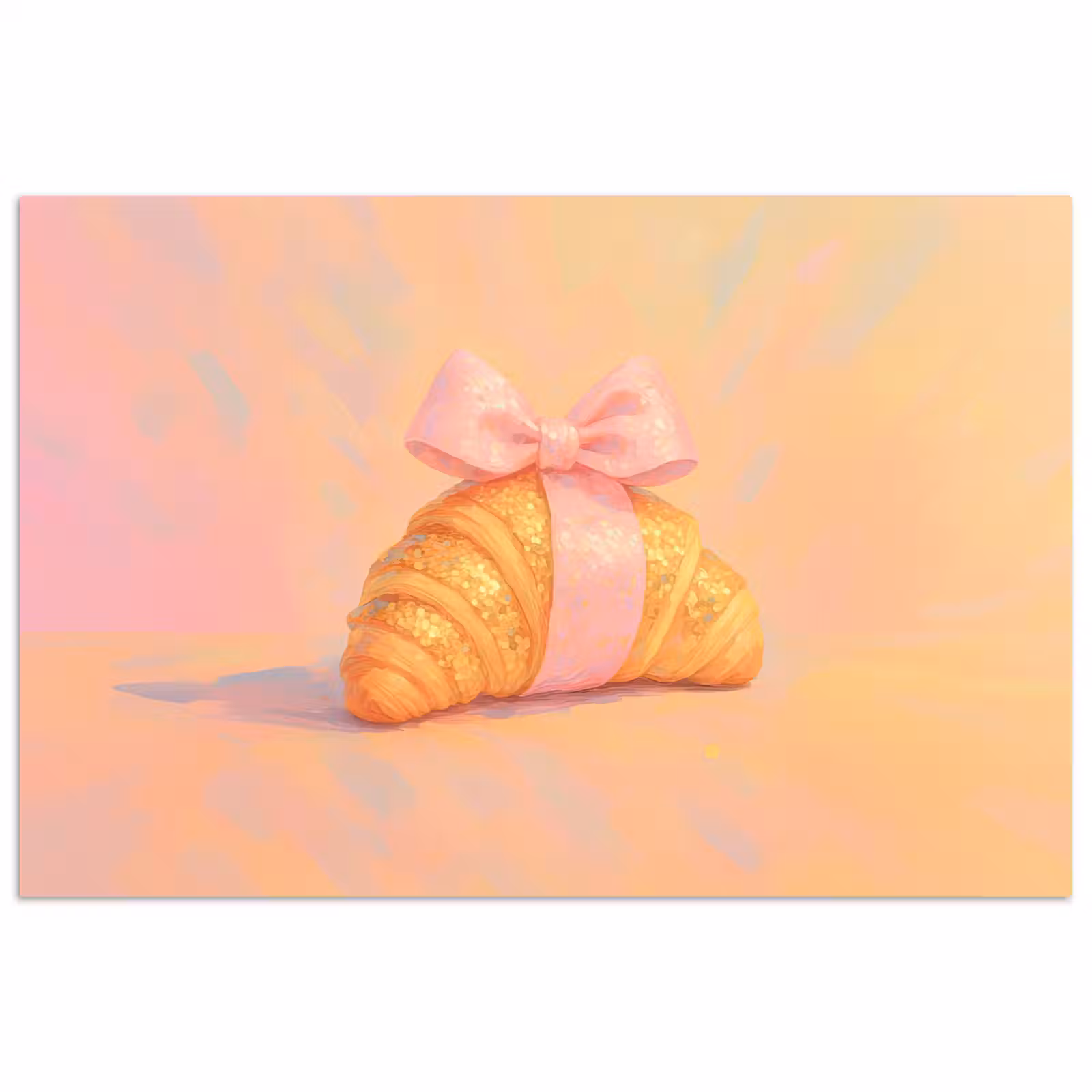 Poster – Croissant - Strik - Roze — 1