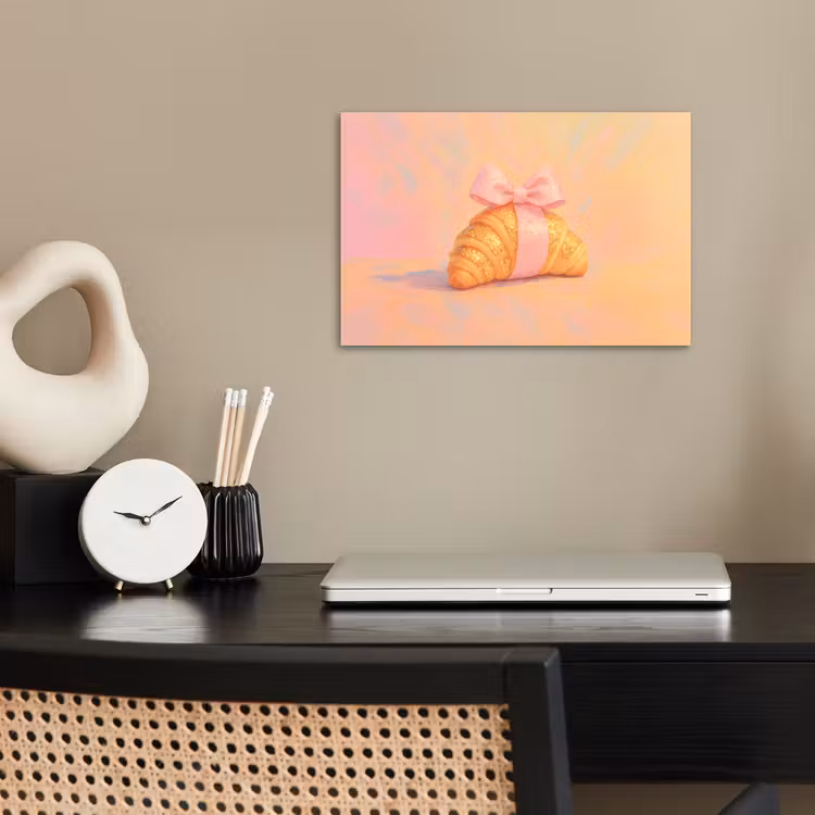 Poster – Croissant - Strik - Roze — 2
