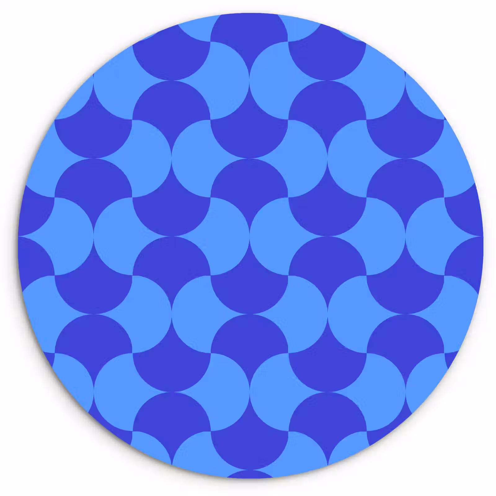 Muurcirkel glas - Blauw - Maanvlakken - Patroon — 1