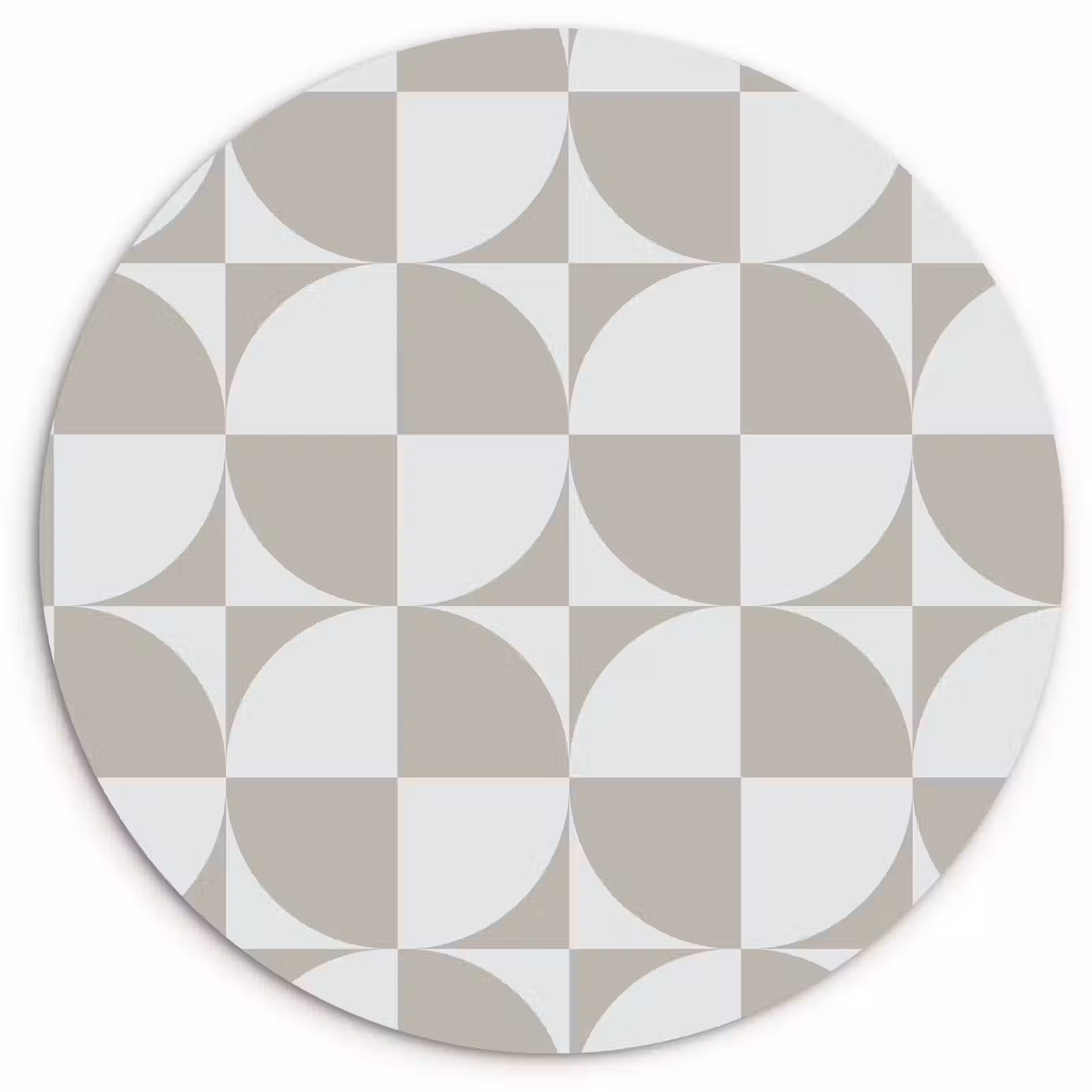 Muurcirkel glas - Lichtgrijs - Wit - Vierkant - Rond — 1