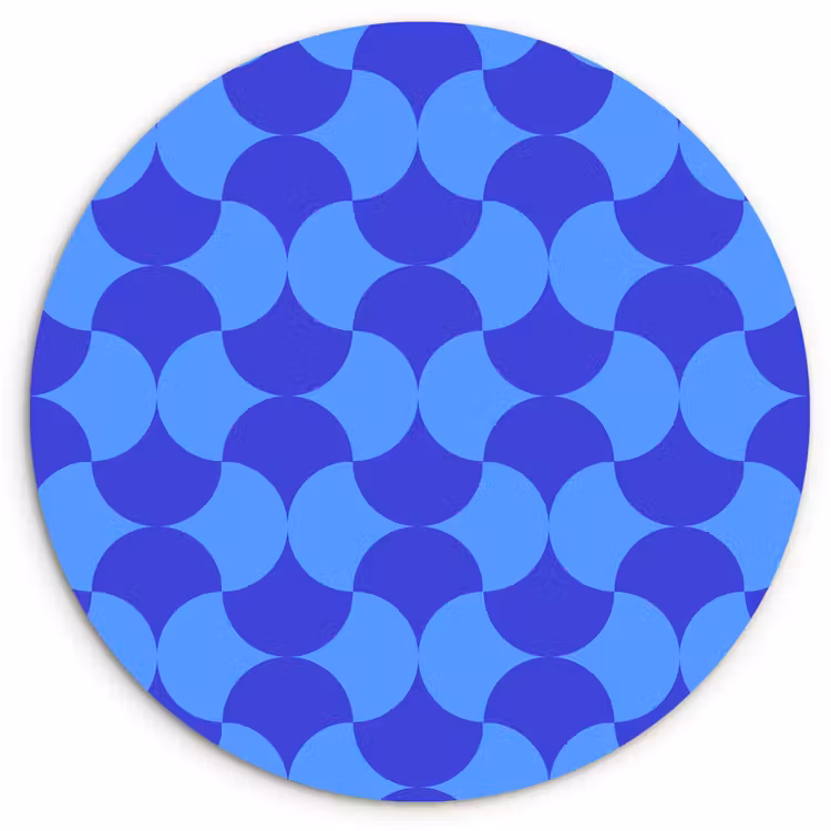 Muurcirkel glas - Blauw - Maanvlakken - Patroon — 1