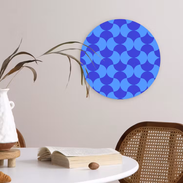 Muurcirkel glas - Blauw - Maanvlakken - Patroon — 4
