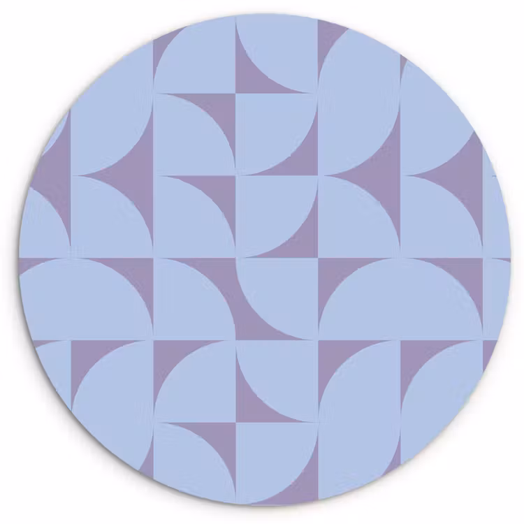 Muurcirkel glas - Blokken - Blauw - Paars - Patroon — 1