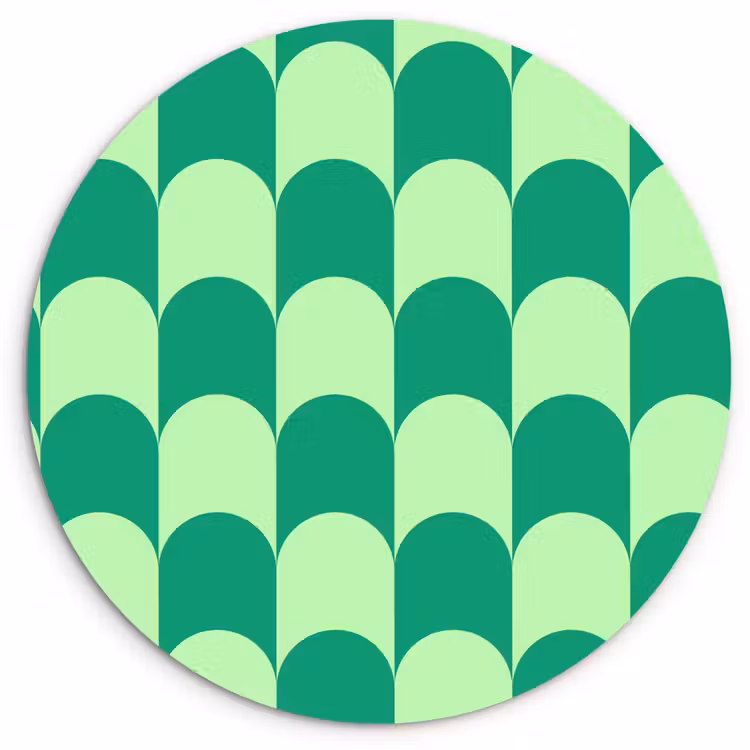 Muurcirkel glas - Bogen - Groen - Gestapeld — 1