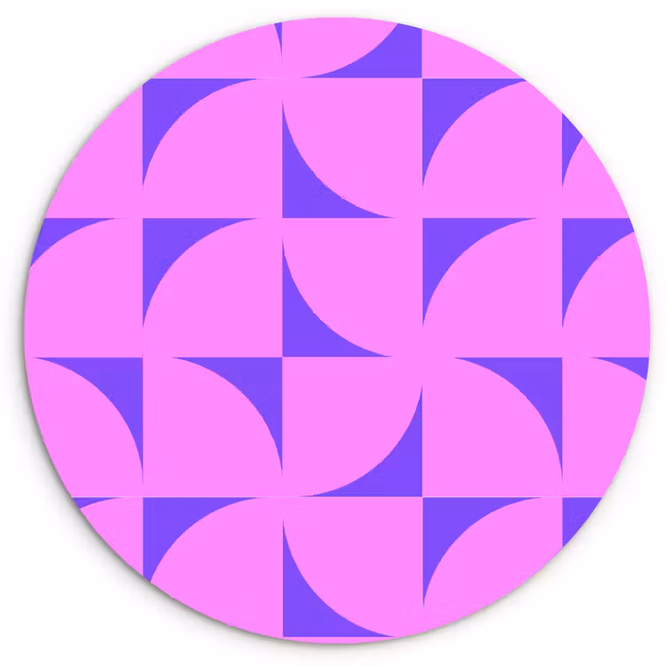 Muurcirkel glas - Kwadranten - Paars - Roze - Vierkanten — 1