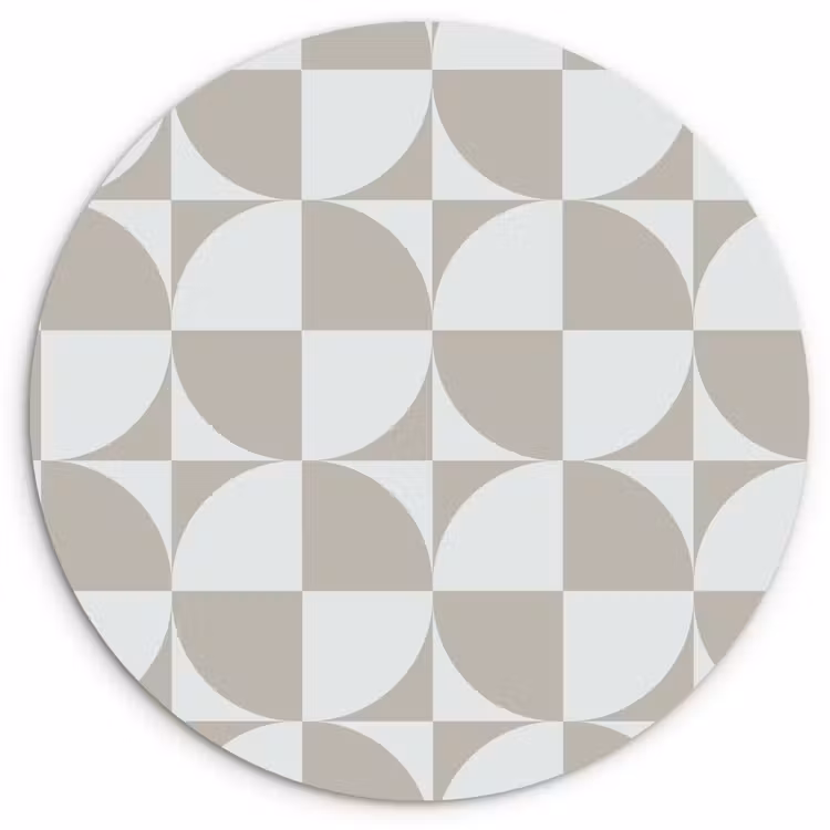 Muurcirkel glas - Lichtgrijs - Wit - Vierkant - Rond — 1