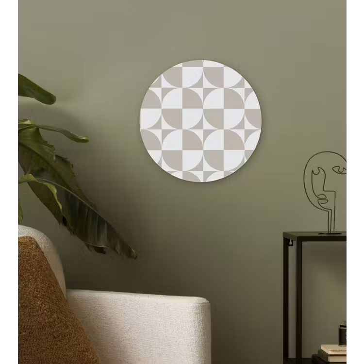 Muurcirkel glas - Lichtgrijs - Wit - Vierkant - Rond — 3