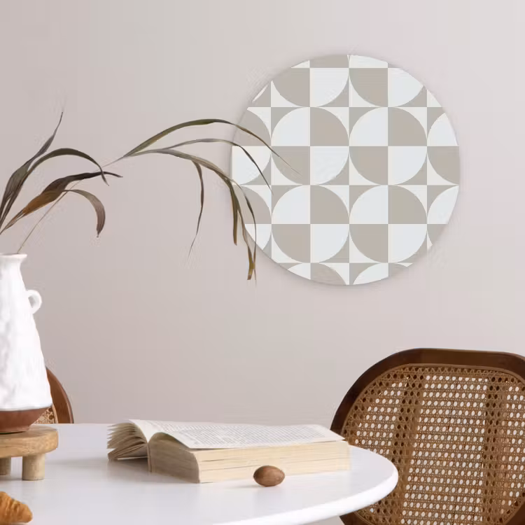 Muurcirkel glas - Lichtgrijs - Wit - Vierkant - Rond — 4