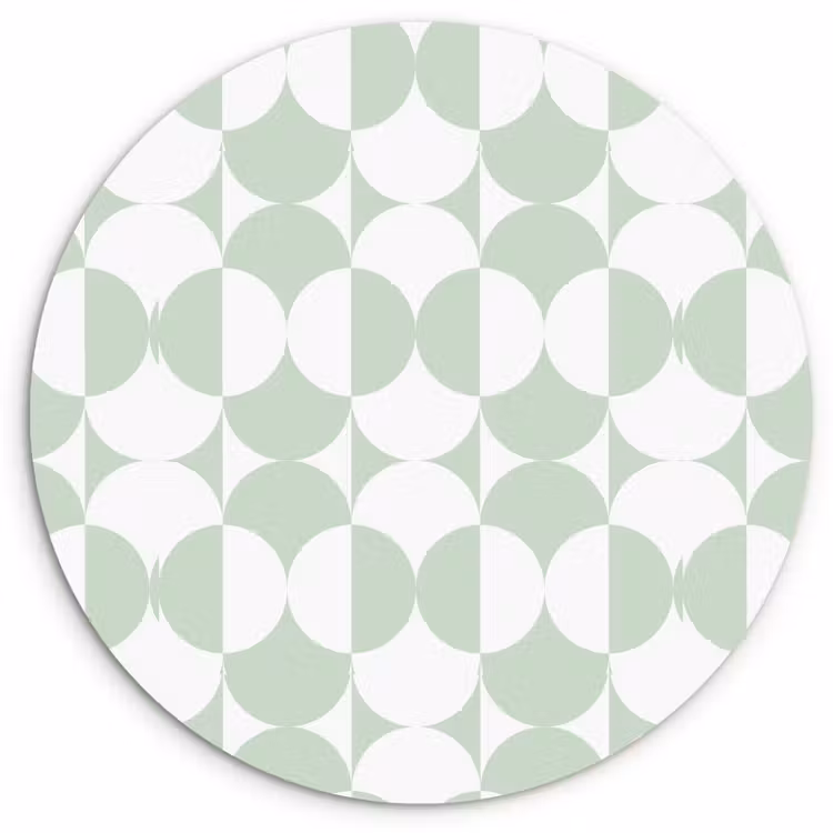 Muurcirkel glas - Wit - Groen - Cirkels — 1
