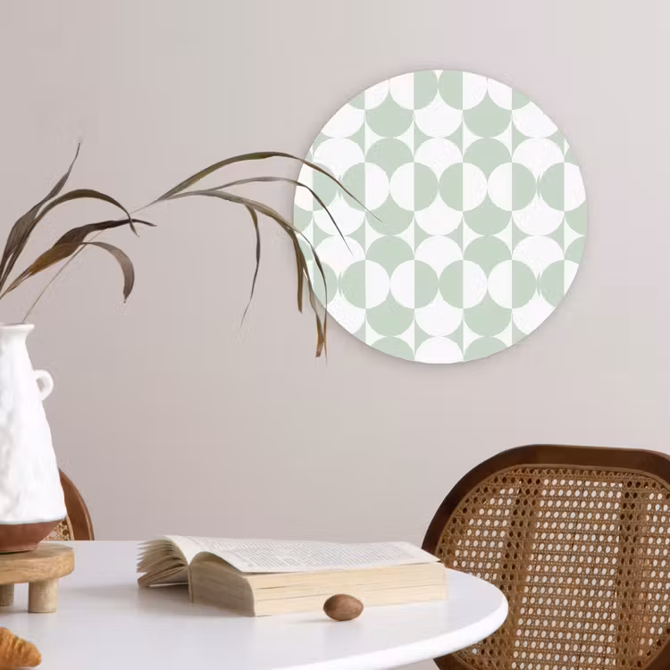 Muurcirkel glas - Wit - Groen - Cirkels — 4